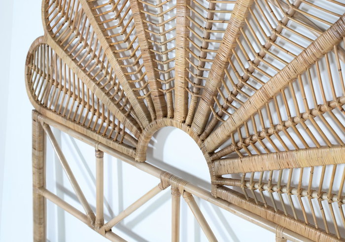 Cabecero en ratán natural 180 cm, fabrication artisanale, tête de lit, 155 cm de hauteur, 4 cm d'épaisseur, livré sans montage, Giner y Colomer